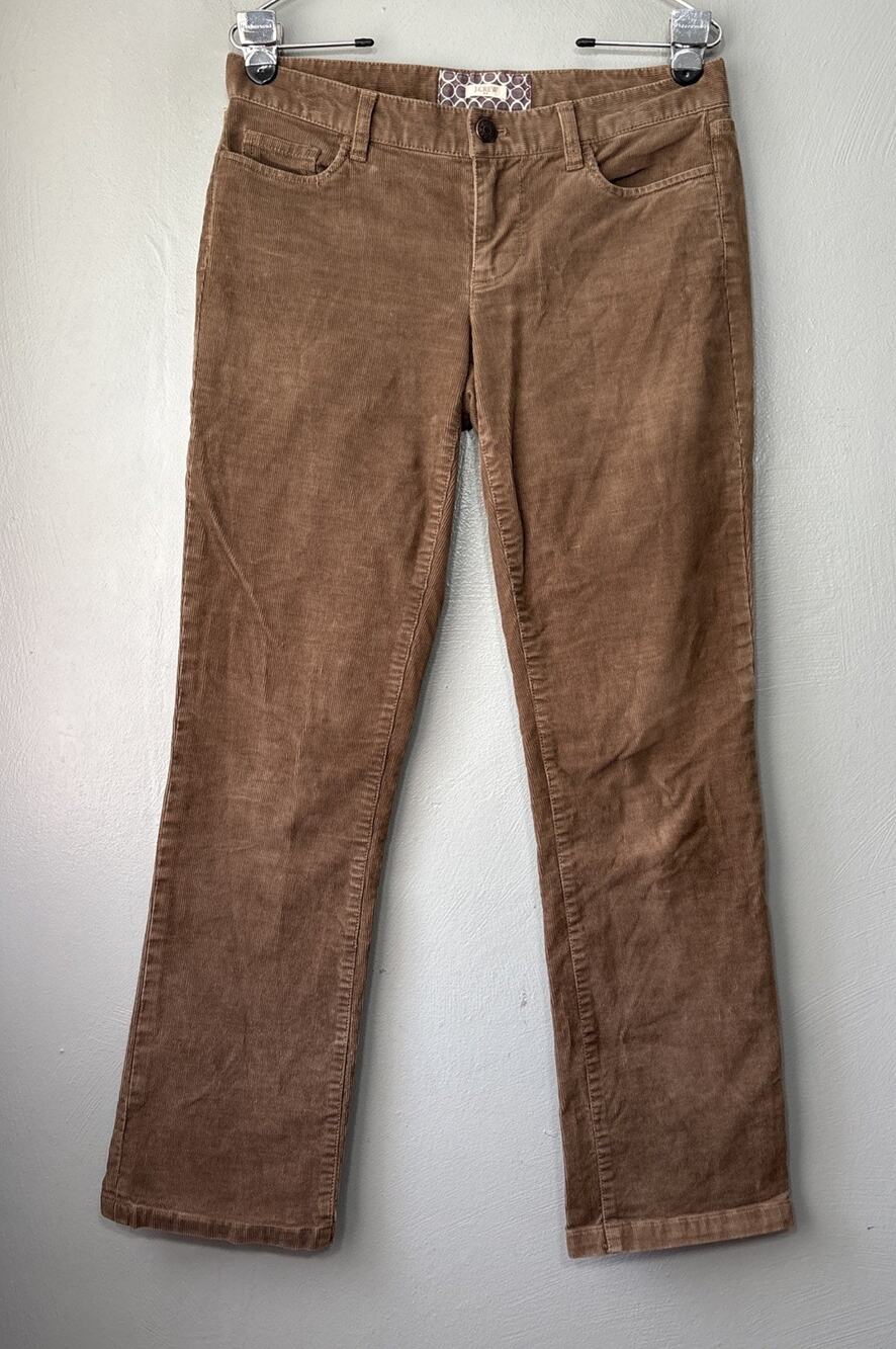 J Crew Matchstick Corduroy Pants Womens Size 29 S Short Brown Low Rise Straight